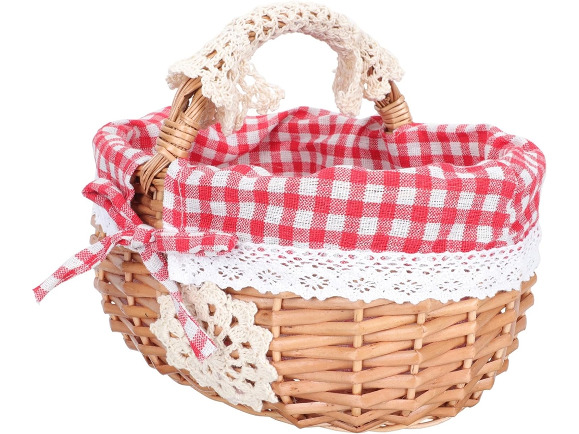 Cesta De Mano Roja Tejida, Fabricada En Material Sintético, Y De Fácil Limpieza, Para Hoteles Y Decoración