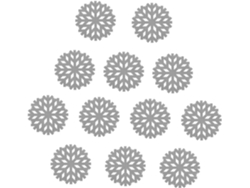 Juego de 12 manteles individuales decorativos con forma de nieve y posavasos aislantes para fiestas navideñas. Gokoco
