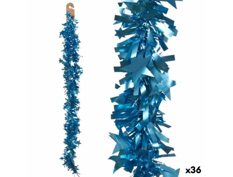 Guirnalda de Navidad Espumillón Estrellas Turquesa 9 x 9 x 200 cm (36 Unidades)