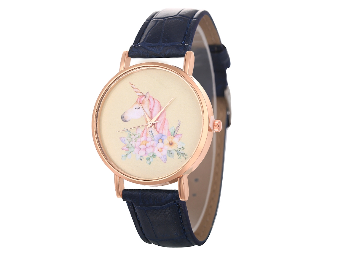 Reloj De Cuarzo Con Correa De Cuero, Estilo Moderno Y Sencillo Para Jóvenes Enamorados (azul Real)