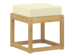 Maison Exclusive - Banco De Taburete Exterior Con Cojín Blanco 43 X 43 X 45 Cm