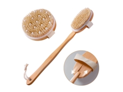 Dan26-set De 2 Cepillos De Piel Seca Con Cerdas Naturales Para Exfoliación Corporal