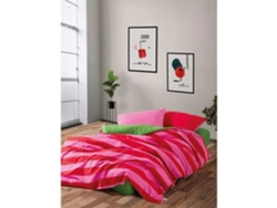 Juego De Cama - Funda Nórdica 220 X 240 + 2 Fundas De Almohada 60 X 60 De Algodón Reforzado - Rosa