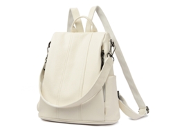 Mochila antirrobo para mujer en piel sintética con correas para los hombros (blanca) Eifson