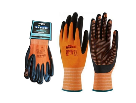Guante nylon+nitrilo foam sicrodot puntos naranja t-10 hefestxlp