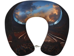 Almohada Magnífica Viaje Espuma Poliéster, Felpa Viscoelástica Fácil Soporte, Ajustable Plegable: