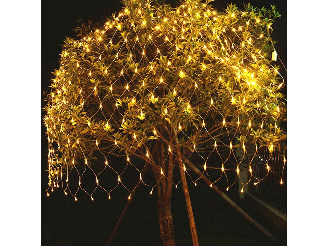 Malla De Luces Solares Para Exteriores, De 6 M X 4 M Con 540 Led, Resistente Al Agua: Ideal Para Decoraciones Navideñas Y Arbustos.