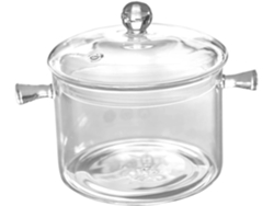 Té, Vidrio, Pp, Cocina, Olla De Vidrio Transparente Con Doble Asa, Ollas Para Sopa De Vidrio