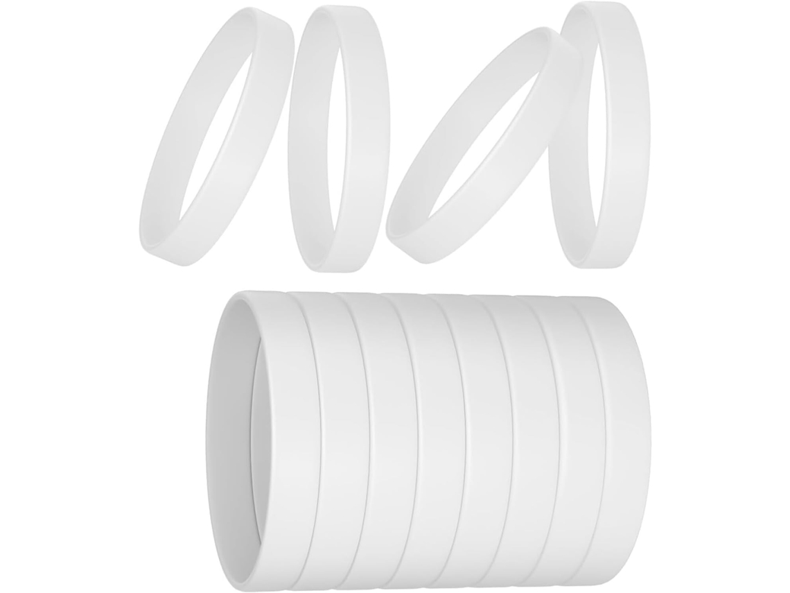 Besportble Pulseras De Silicona Blancas Stobaza Para Eventos Deportivos Y Silicona Es Flexible Y Se Estira ...
