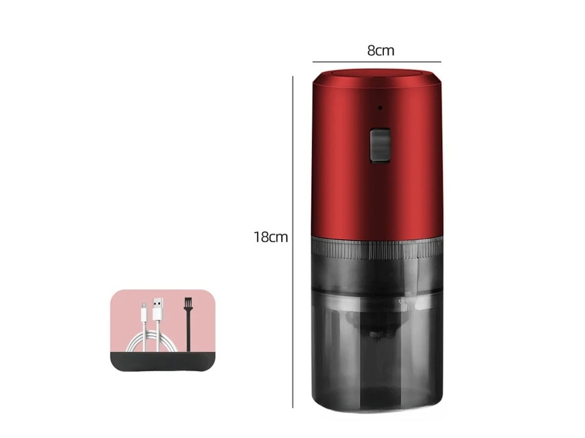 Molinillo de café eléctrico Yizhood con grosor ajustable (rojo)