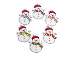 100 Botones Navideños Decorativos De Madera, Ideales Para Costura, Manualidades Y Scrapbooking*.