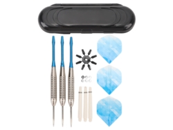 Ycnm-juego De Dardos Con Punta De Acero, Dardos Profesionales Con Punta De Metal, Eje De Aluminio, Plumas De Pet Y Estuche De Almacenamiento, Color Azul.