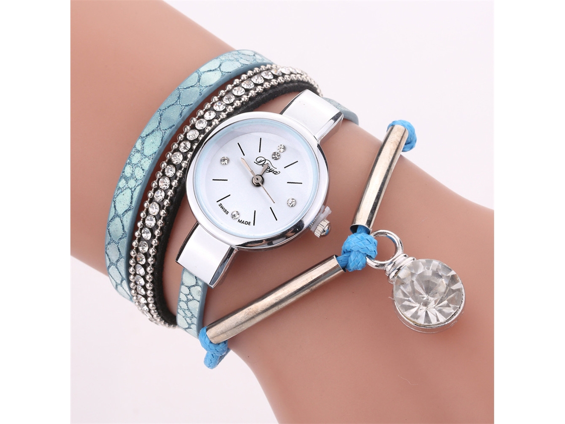 Reloj De Pulsera Unisex Zhoulianfa De Piel Sintética Con Correa De Aleación, Movimiento Analógico De Cuarzo Azul.