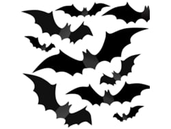 Decoraciones de Halloween 56 murciélagos 3D en PVC reutilizable