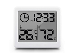 Termómetro higrómetro digital - Termómetro de interior con monitor de temperatura y humedad, termómetro de mesa y pared para el hogar y la oficina - Blanco