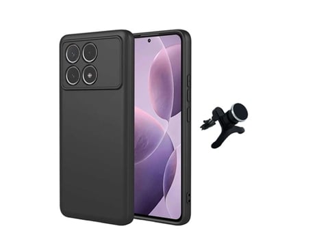 Funda Carro Compativel para Xiaomi Xiaomi Poco F6 Pro PHONECARE Silicona Líquida Resistente Negro
