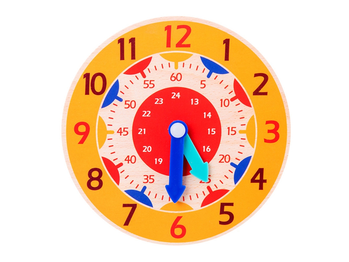 Ats-reloj Didáctico De Madera Para Niños De 4 A 6 Años Mejora La Observación Juguete Cognitivo Naranja