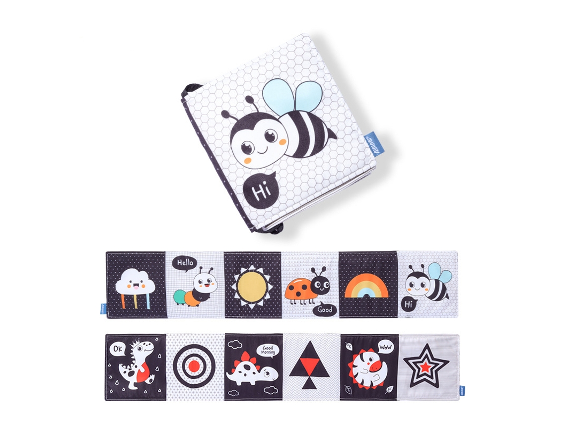 (abeja) Libro De Tela Suave Para Bebés, 3d Táctil, De Alto Contraste, Juguete Educativo Para La Primera Infancia.