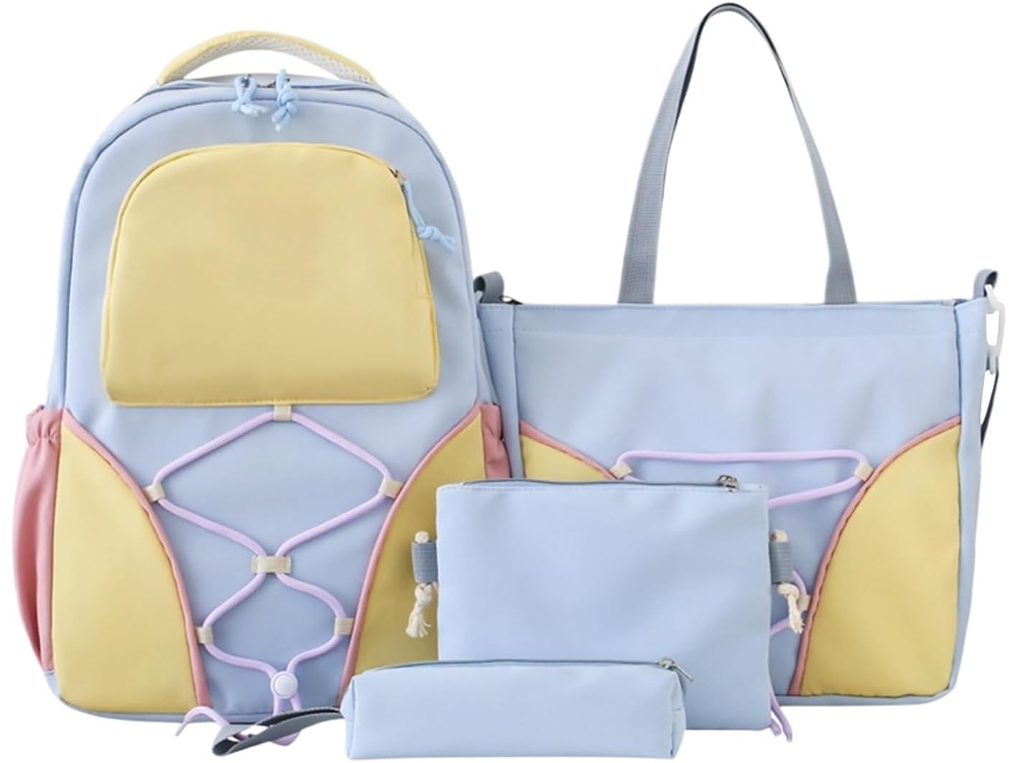 Juego de 4 mochilas escolares, ideales para niñas de primaria y adolescentes.