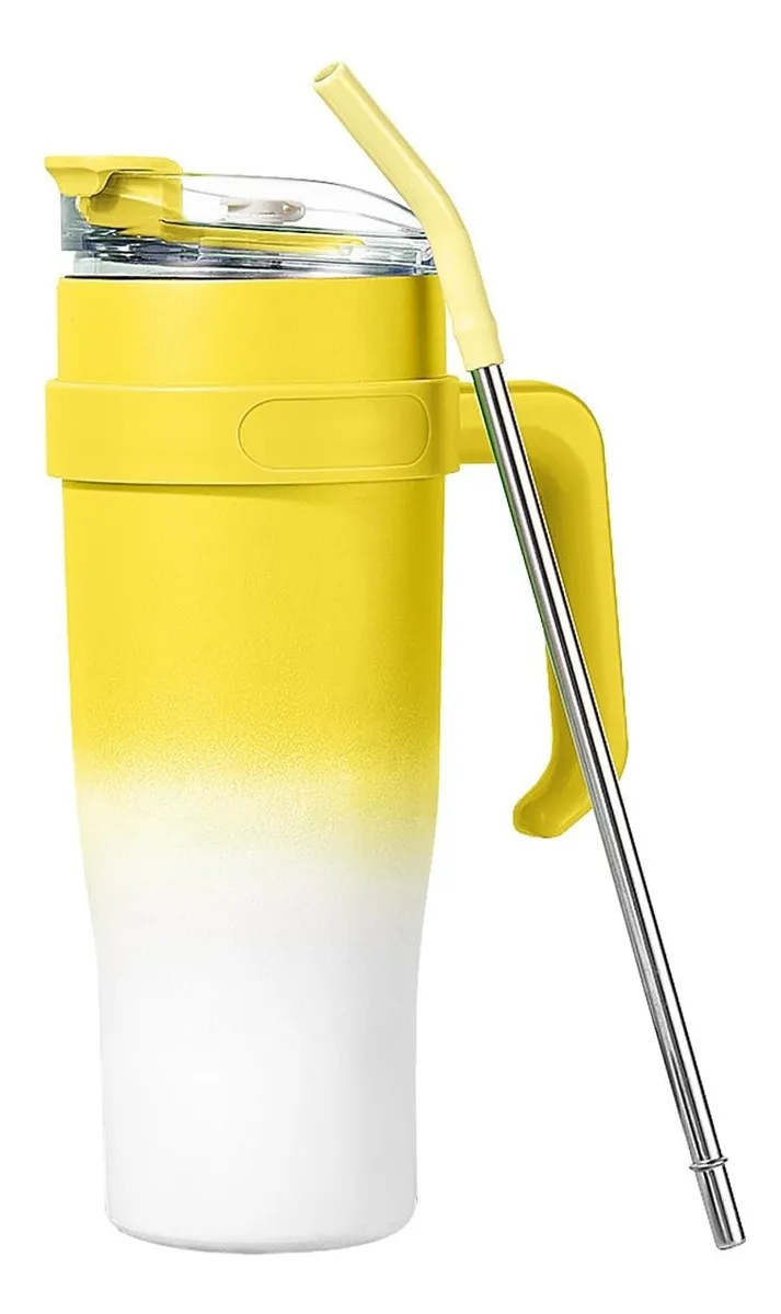 Botella térmica de acero inoxidable de 40 oz con pajita