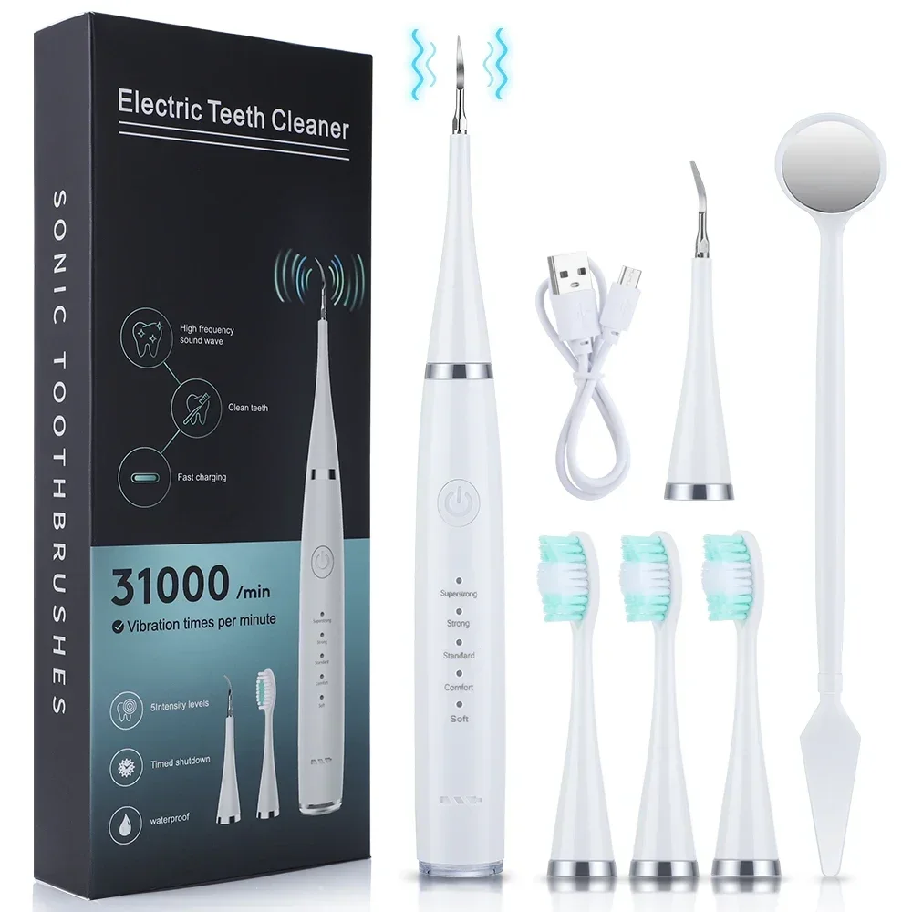 (blanco) Cepillo De Dientes Eléctrico 3 En 1 Con Función De Limpieza Sónica Y Carga Usb.