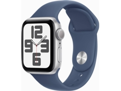 APPLE Watch SE 2024 GPS 40mm Aluminio Plata con Correa Deportiva Azul Denim (Talla: M/L)