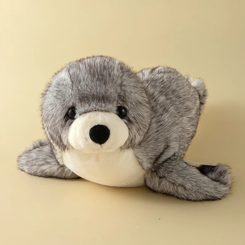 (gris, 37 Cm) Lindo Y Realista Peluche De Foca, Juguete Suave De Peluche De Foca