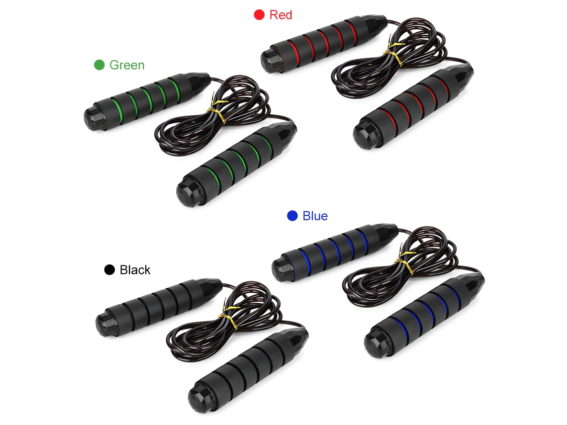 Cuerda Para Saltar Ajustable De 3 M Con Rodamientos Antienredos Y Pesas Metálicas Para Entrenamiento Cardiovascular Y Pérdida De Peso.
