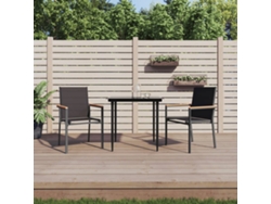 Conjunto de comedor de jardín de 3 piezas en textileno y acero negro Dkd Home Decor