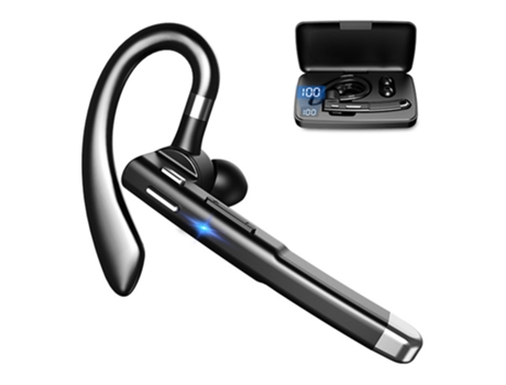 ELKUAIE Auricular inalámbrico Bluetooth, auricular inalámbrico Bluetooth 5.1 con estuche de carga, para conducir en la oficina