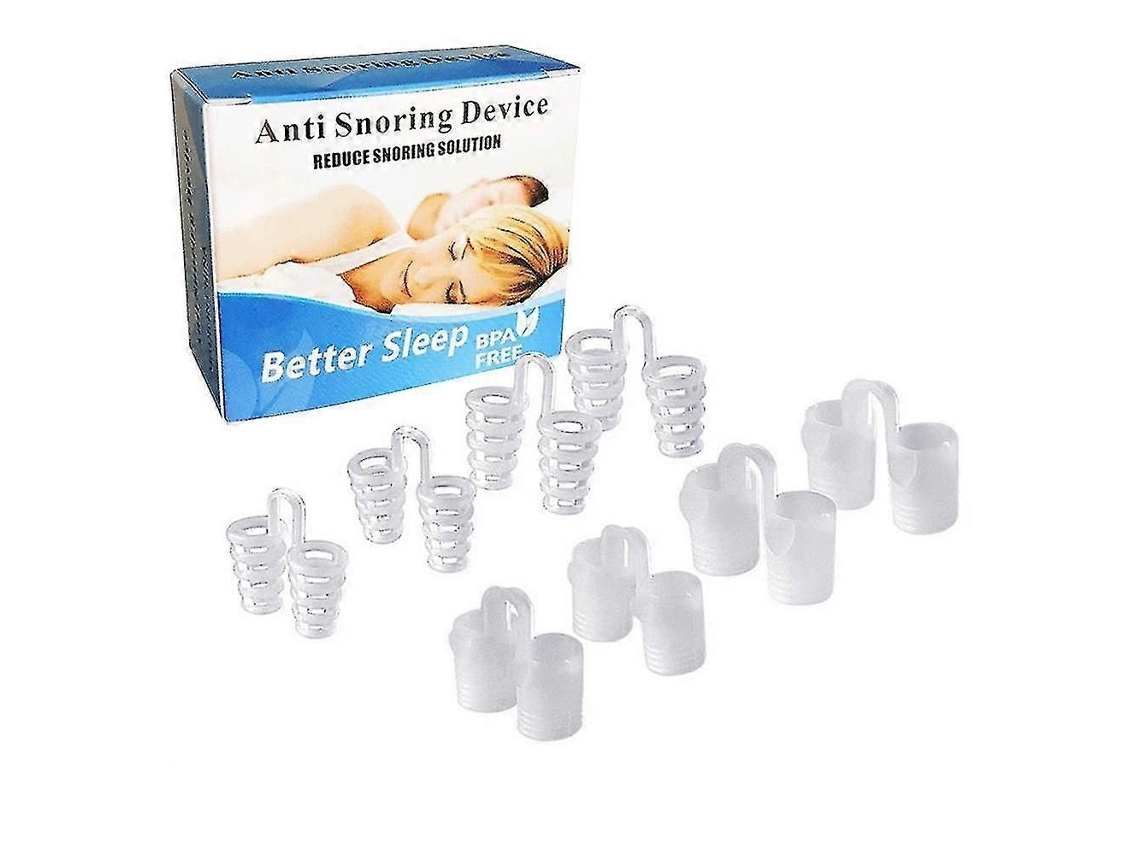 Clip nasal de silicona para ventilación, 8 unidades/juego, clips antironquidos, apnea del sueño, dilatadores nasales, dispositivo para conciliar el sueño