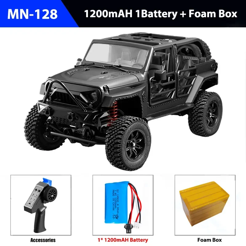 (negro) Vehículo Todoterreno De 2,4 G De Calidad Profesional Con Luces Led, Coche De Control Remoto De Tamaño Completo