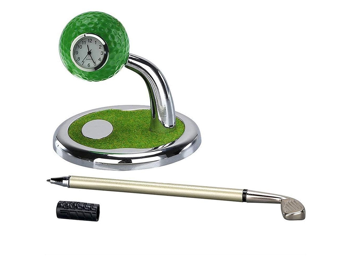 Suporte Para Canetas Com Design Elegante E Inovador Em Forma De Mini Golfe E Relógio Para Escritório