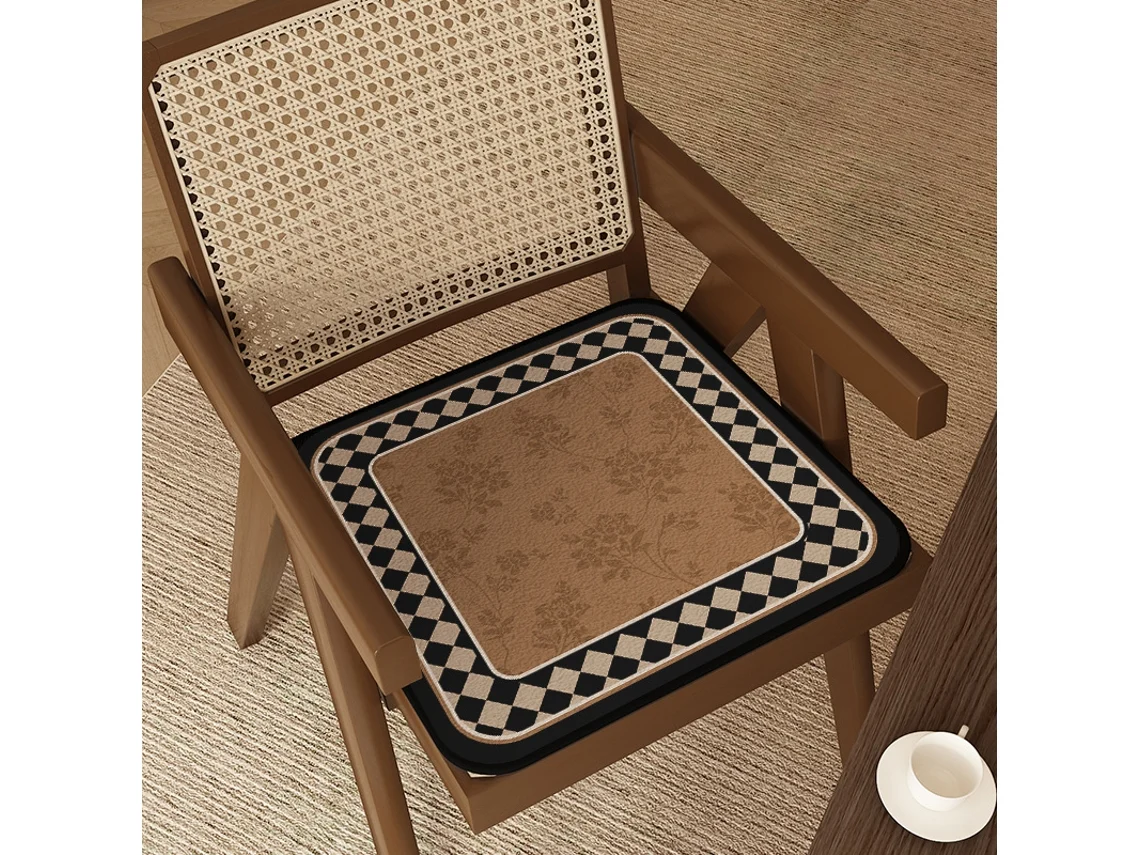 Cojín Antideslizante Para Asiento, Estilo Francés Romántico, Cuadrado, Juego De 2 Piezas 45×45cm (cuadros Blancos Y Negros) Czhhmart