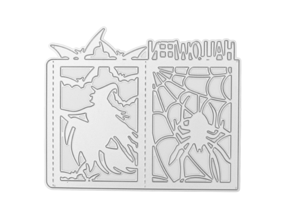Plantilla de corte para linterna de bruja de Halloween DIY Worten
