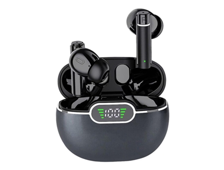 Auriculares Bluetooth True Wireless 5.3 Earbud In-Ear Led Display Ipx5 Waterproof Sport gris