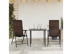 DKD Home Decor - Juego de 2 sillas de jardín plegables de mimbre sintético marrón