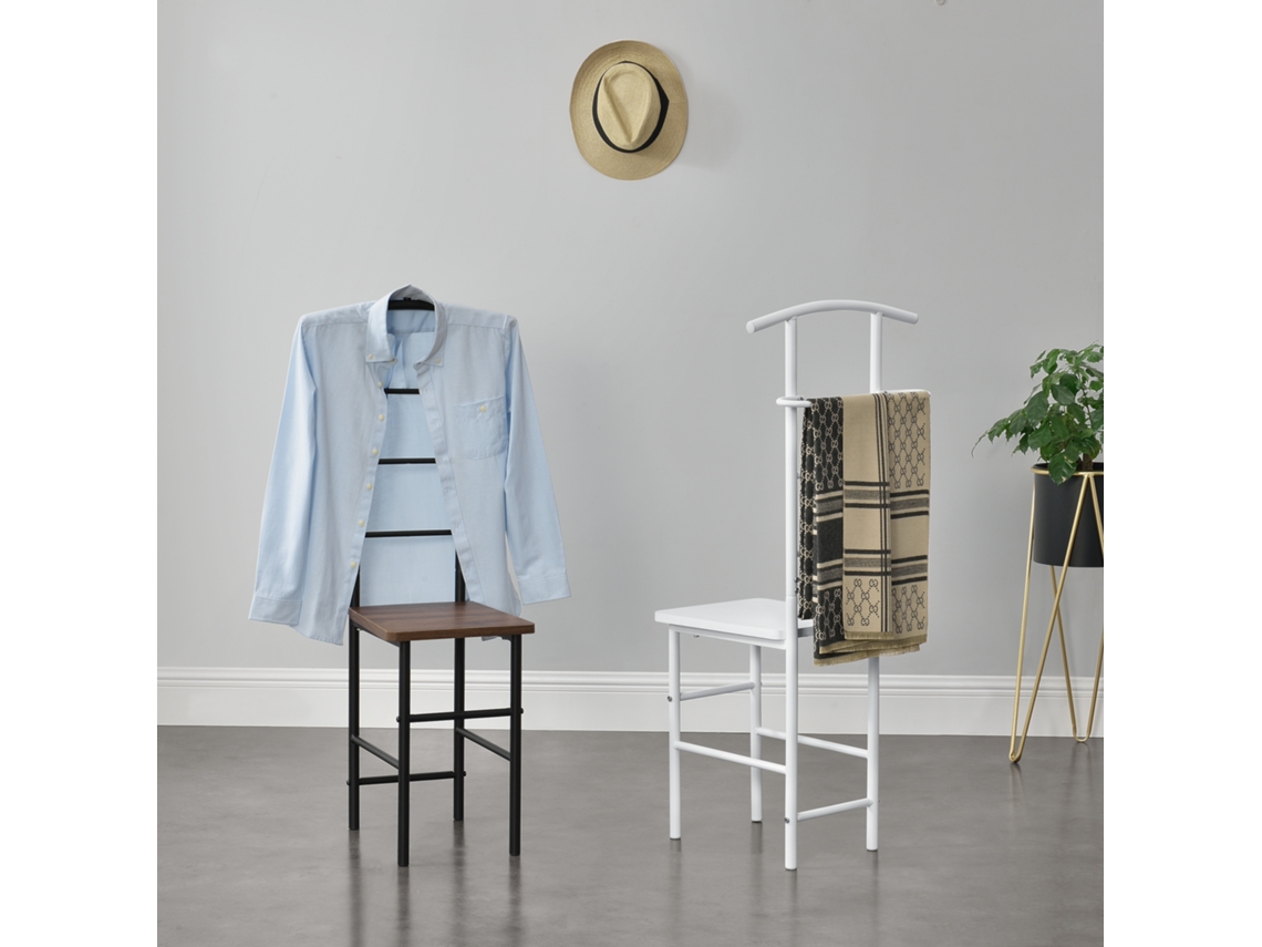 Percha [EN.CASA] Negro/Efecto nuez (MDF/Metal - 107 x 45 x 45 cm)