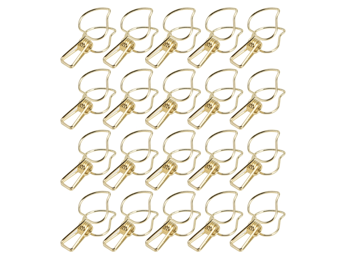 20 Piezas Clips Multifuncionales Fuertes Resorte Hueco Para Secado Ropa Sellado Clip Pequeño Oro