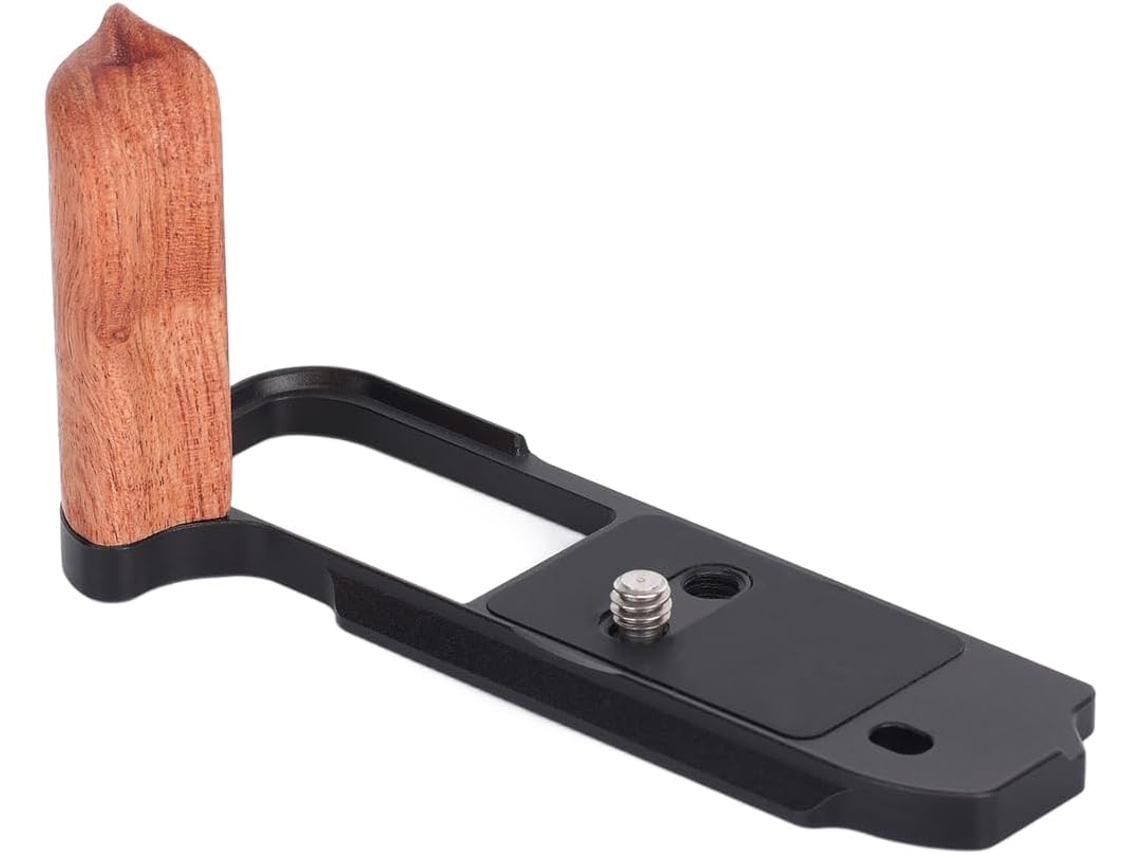 Empuñadura De Madera Para Cámara Sony Rx1r3, Base De Aluminio Fijada Con Tornillos.