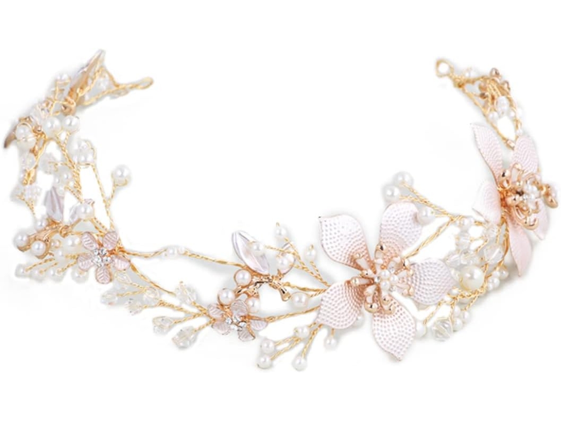 Corona Dorada Para Bodas, Diadema Elegante Para Eventos Especiales Y Fotografías.