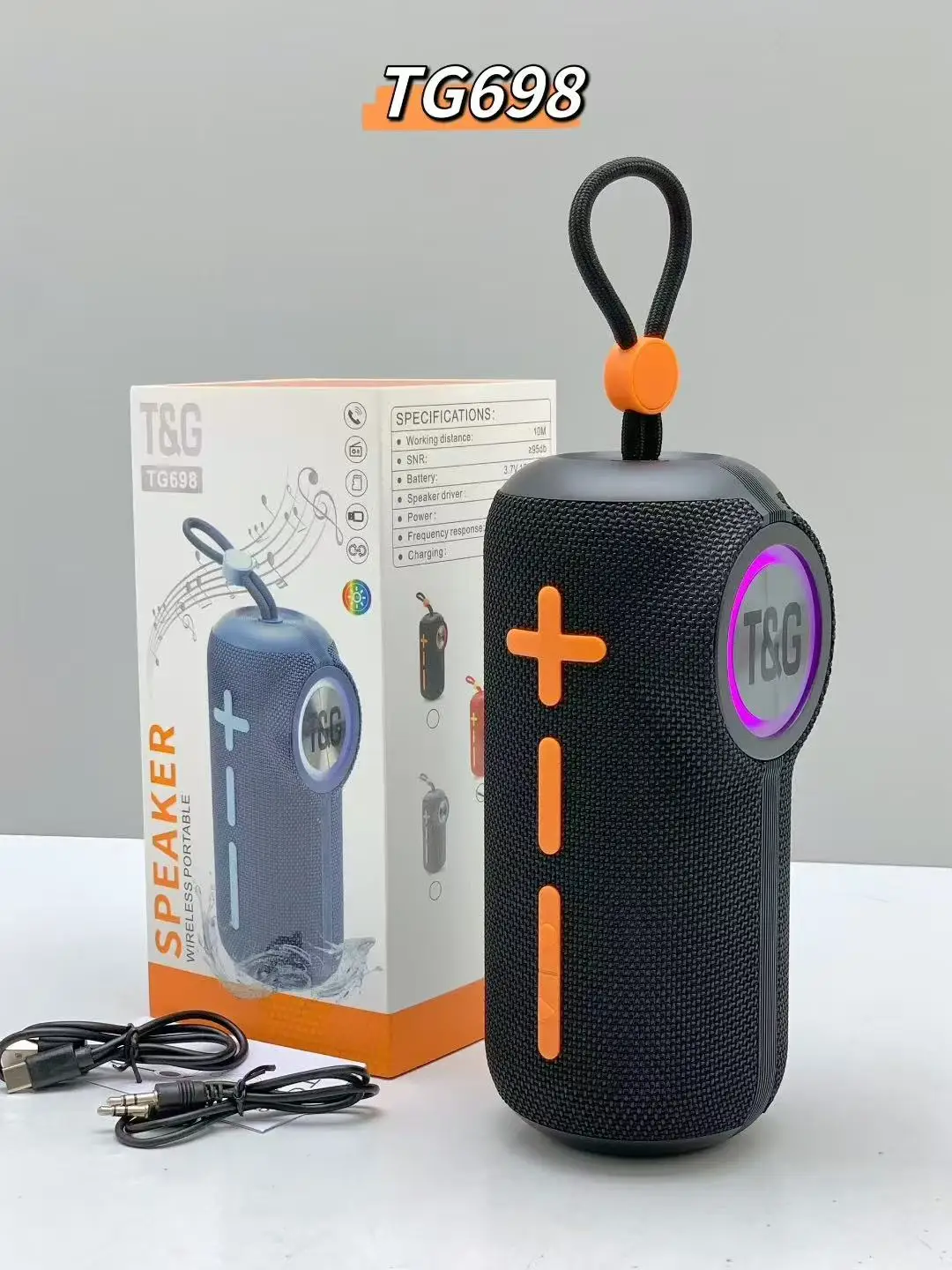 Altavoz Bluetooth (negro) Resistente Al Agua Con Ranura Para Tarjeta Tf.