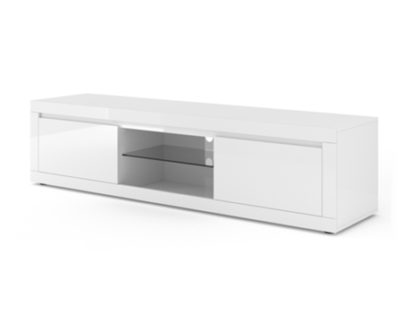 Mueble de TV AKL FURNITURE PRIVATE Bello Bianco (Blanco Puro Brillante - Madera de ingeniería - 180x43x45 cm)