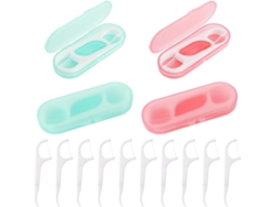 Dispensador de cepillos de dientes con espejo, 4 piezas, recargable con 40 puntas de cepillo de dientes, para uso familiar ZYBLSSBB