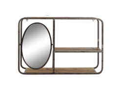 Estanteria Madera Metal Marron Oscuro 73x19x50cm