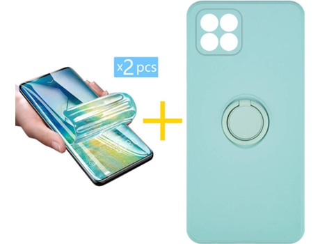Carcasa + 2 Protectores de Pantalla para Huawei P40 Lite ACCETEL Verde Agua