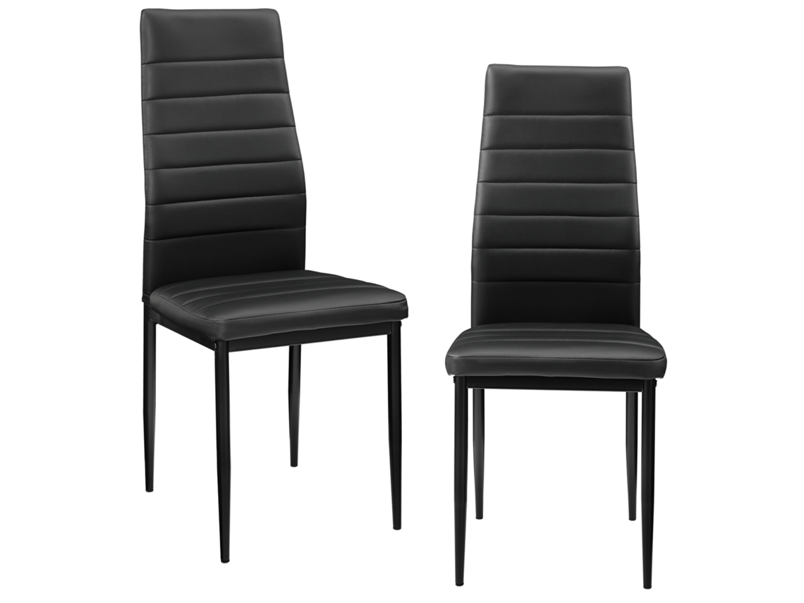 Conjunto 2 Cadeiras de Refeição [EN.CASA]  (Preto - PP - 96cm x 43cm x 52cm)
