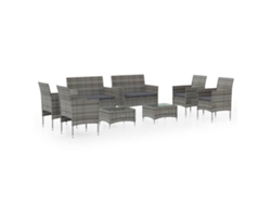 Maison Exclusive - Set De Muebles De Jardín 8 Pzas Y Cojines Ratán Sintético Gris