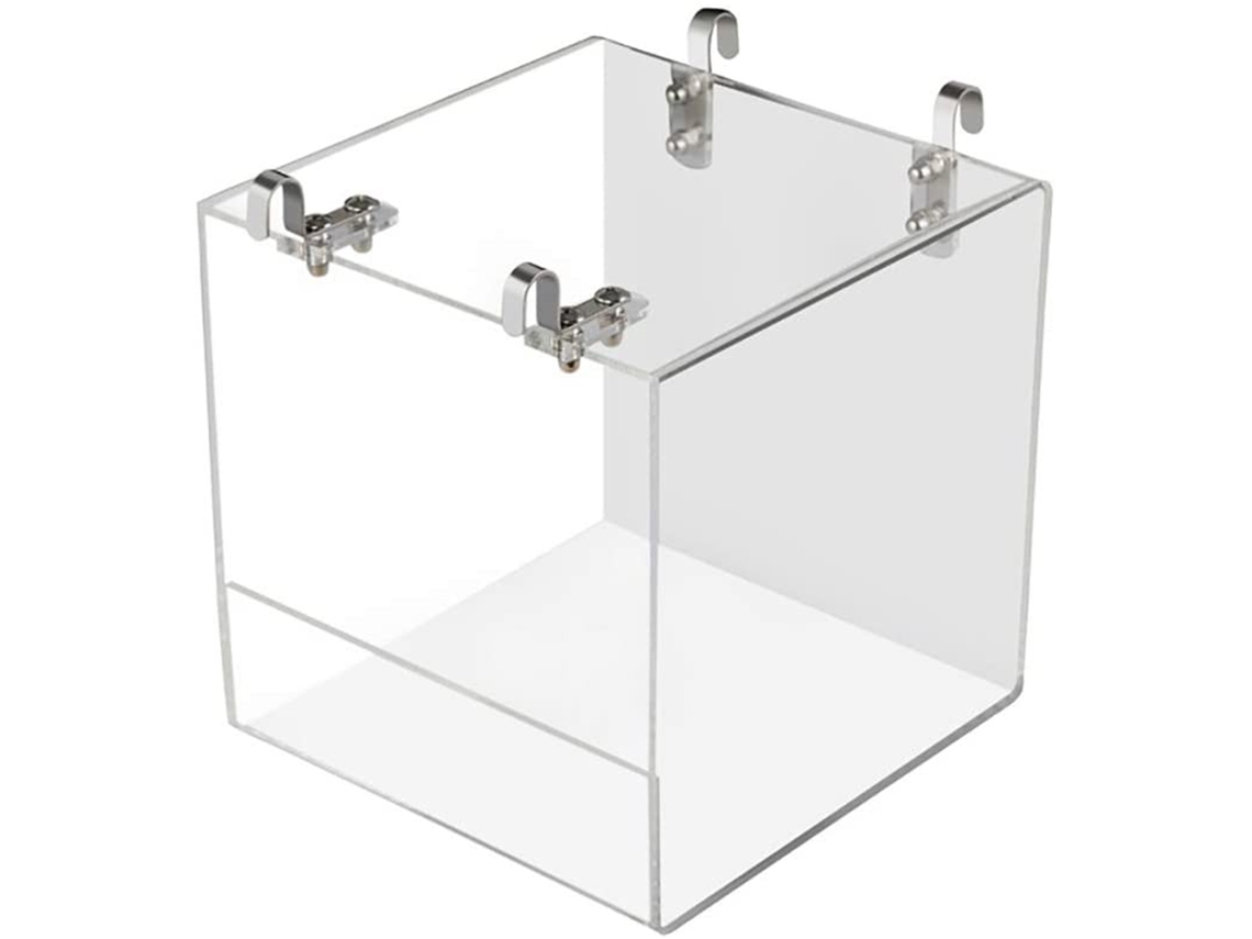 Caja de baño de ácido acrílico con gancho para pájaros