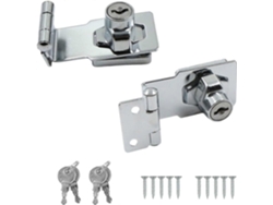 Cierre De Puerta De Metal De 90 Grados Con Llave Y Tornillos Para Puertas Ventanas Cajones Armarios Jardin 2 Piezas Plata